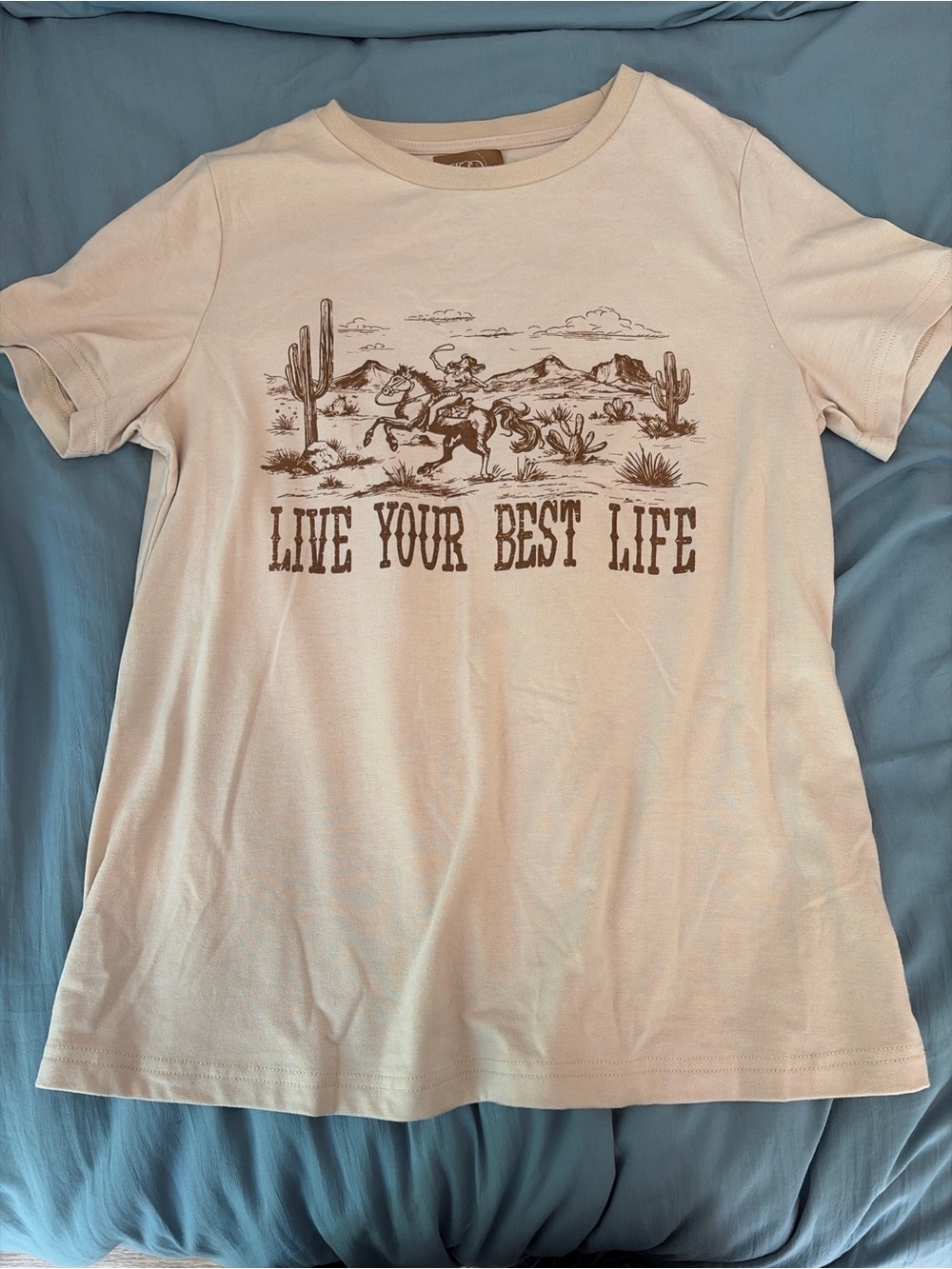 Live Your Best Life Western Graphic Tee - Cream